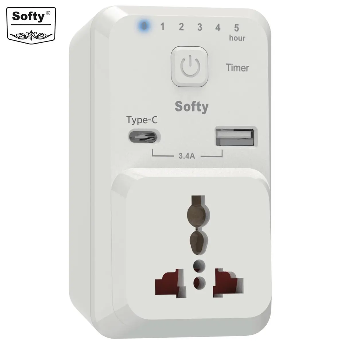 Softy Premium Quality 3.4-Amp Timer Home Charger 17-Watt 1