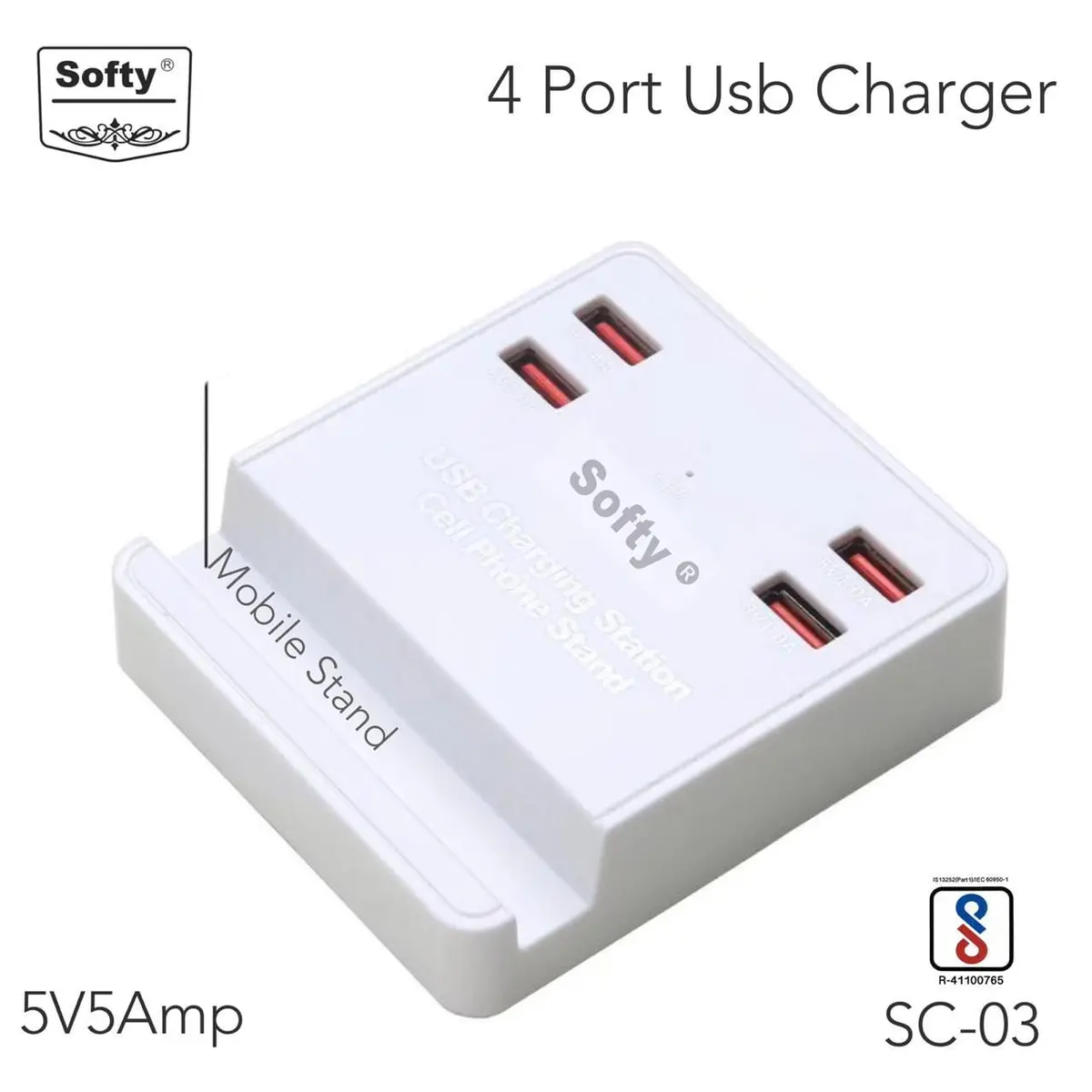 Softy Premium Quality  4-Port Usb Smart Charger 1