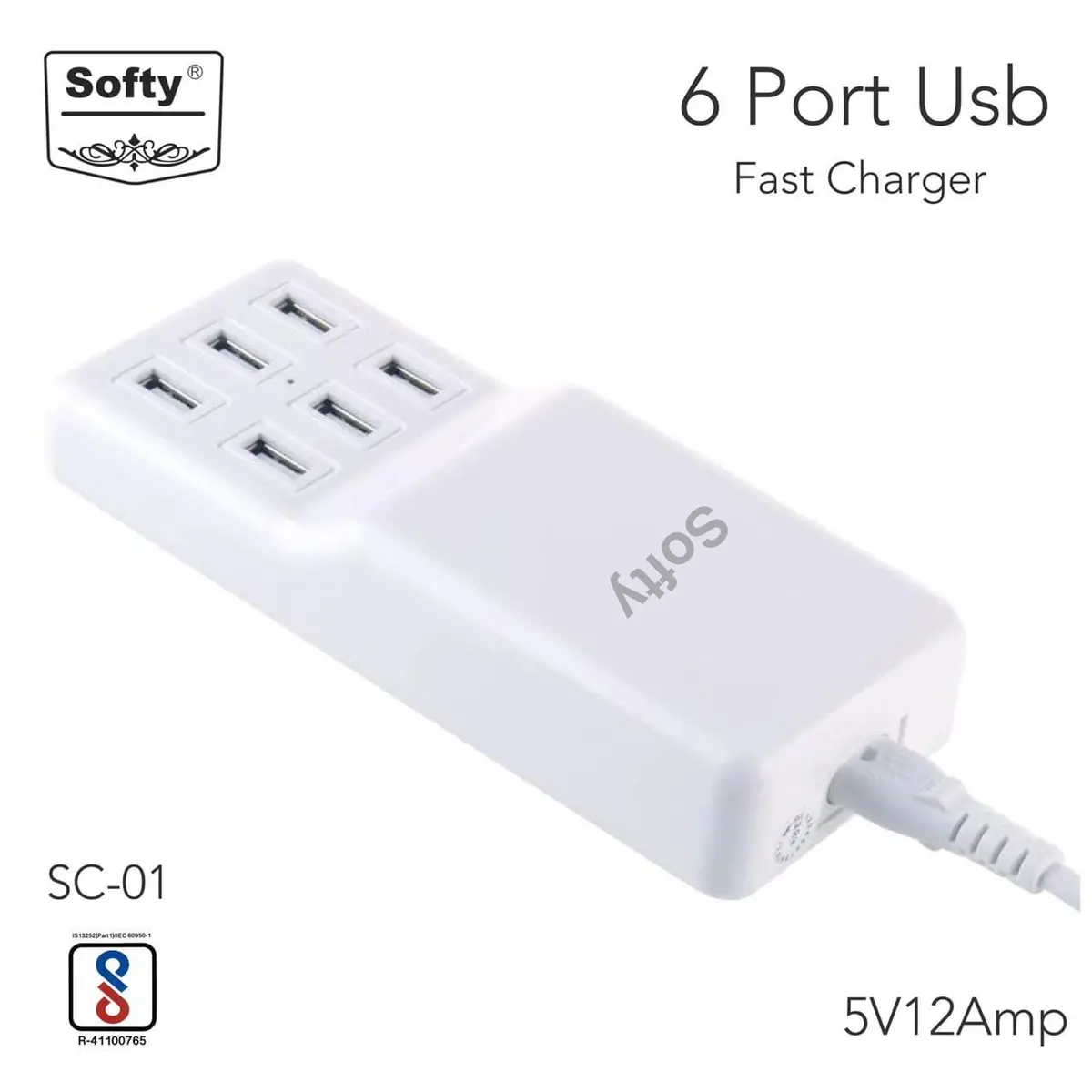 Softy Premium Quality  6-Port Usb Fast Desktop Charger 1