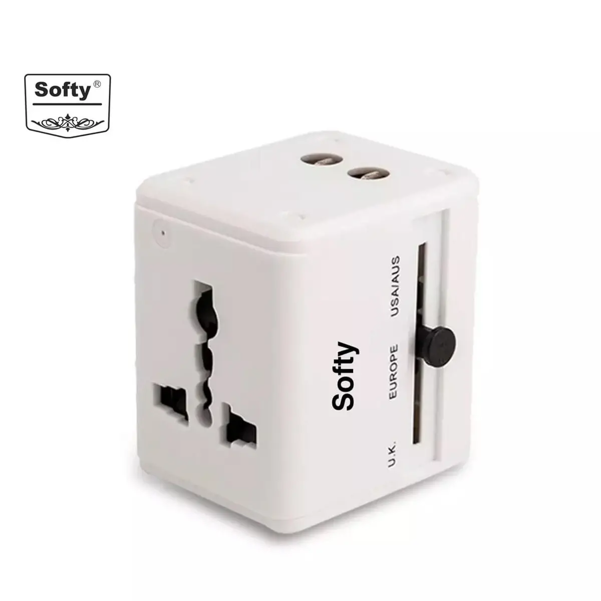 Softy Premium Quality Universal Adaptor With 2Usb 1