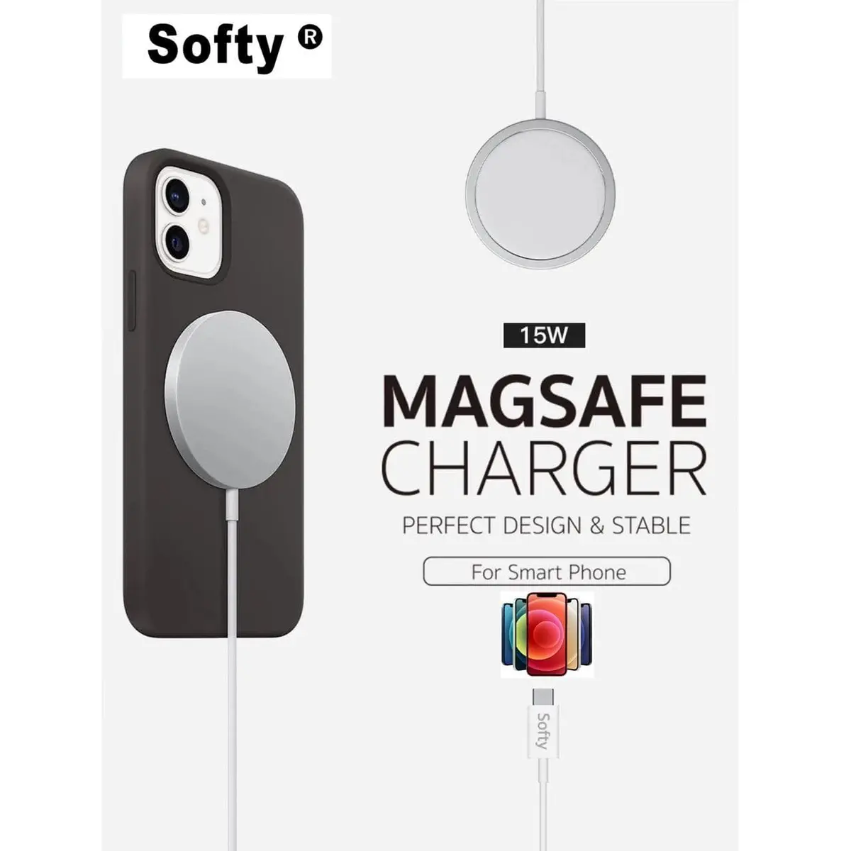 Softy Premium Quality 15W Magnetic Charger 1