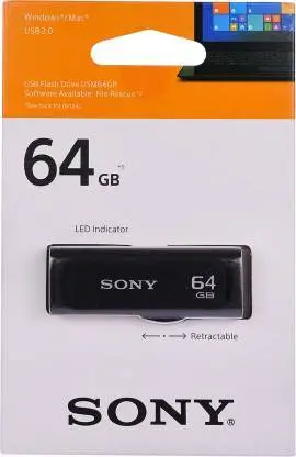 Sony Micro Vault 64 Gb Pen Drive  (Black) 1