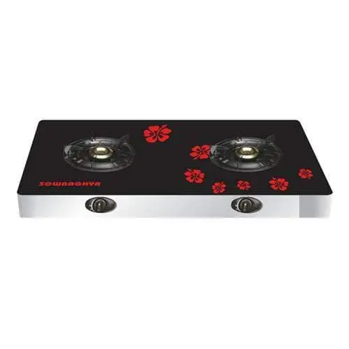 Sowbaghya 2 Burner Glass Top Gas Stove 1
