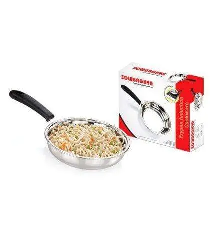 Sowbaghya Induction Base Stainless Steel Fry Pan 22Cm 1