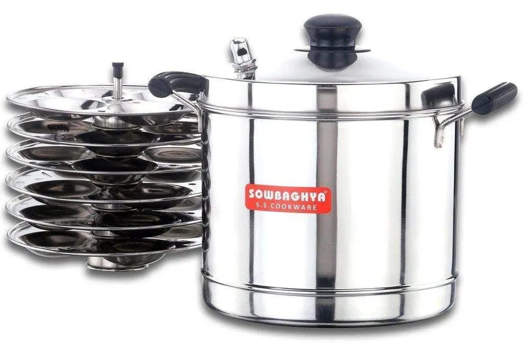 Sowbaghya Induction Base Stainless Steel Idly Maker (6 Plates) 1