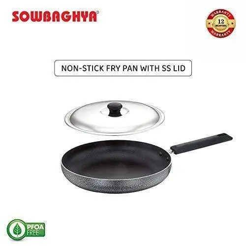 Sowbaghya Non Stick Fry Pan With Stainlees Steel Lid 2