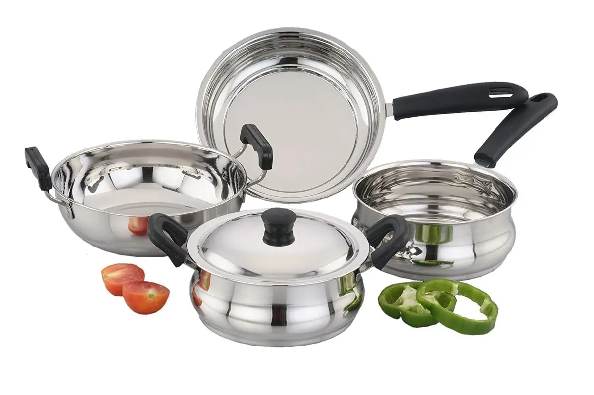 Sowbaghya Ultima Stainless Steel Cookware Set, 5 Piece (Silver) 1