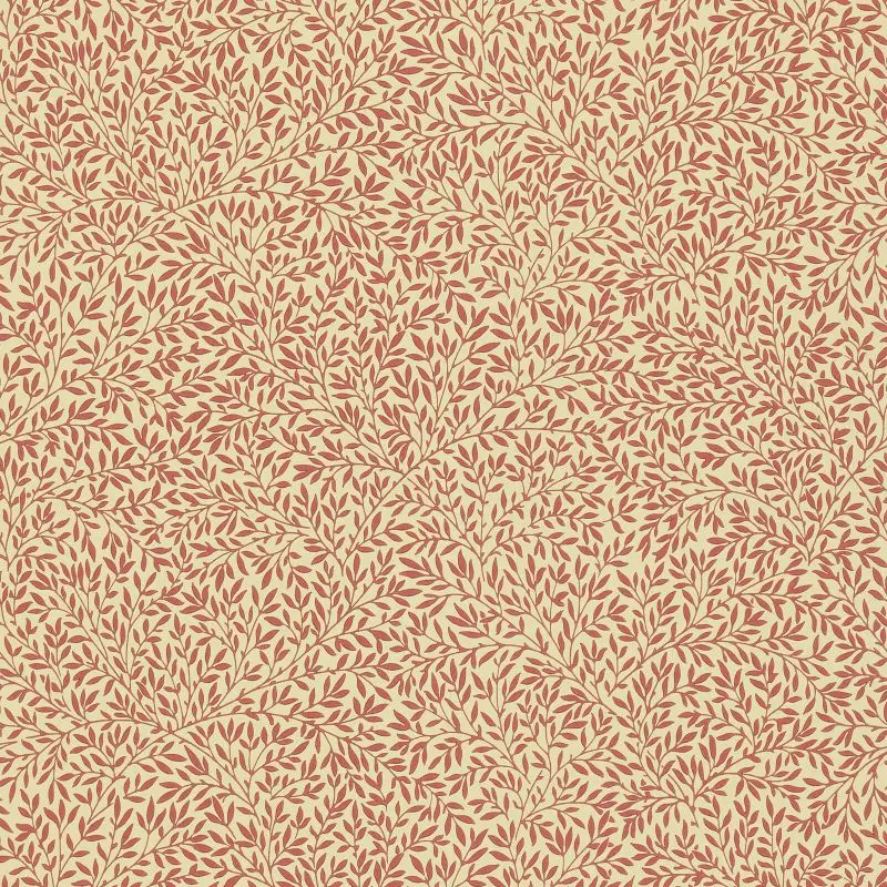 Morris & Co Standen Wallpaper - Beige/Brick Red Sample 1