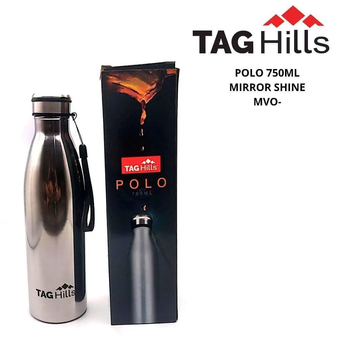Tag Hills Polo Stainless Steel Water Bottle 750Ml Mirror Shine 1