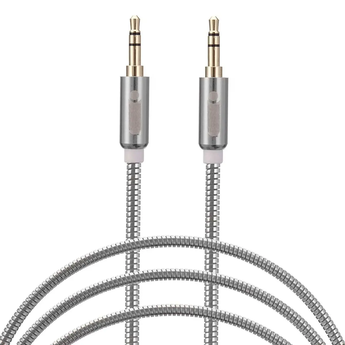 Transton Metal Braided Aux Cable 3.5Mm Male To 3.5Mm Male Unbreakable Cable 1M 1
