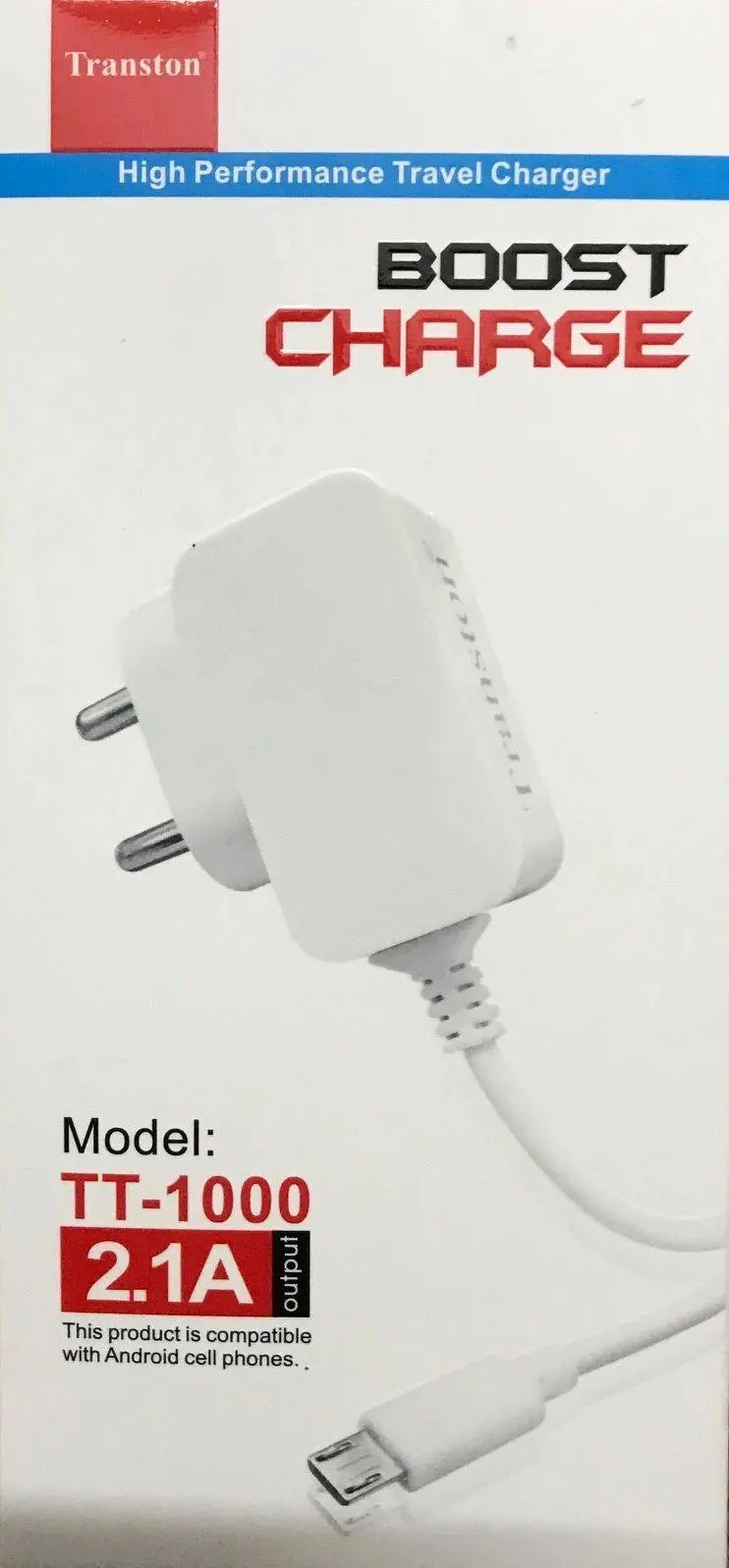 Transton Tt-1000 Boost Charge 2.1A Fast Charger With Micro Usb Cable For Android Mobiles 1