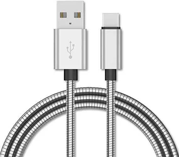 Transton Unbreakable Metal Braided High Speed Type C Charging Cable For Mobiles 1M 1