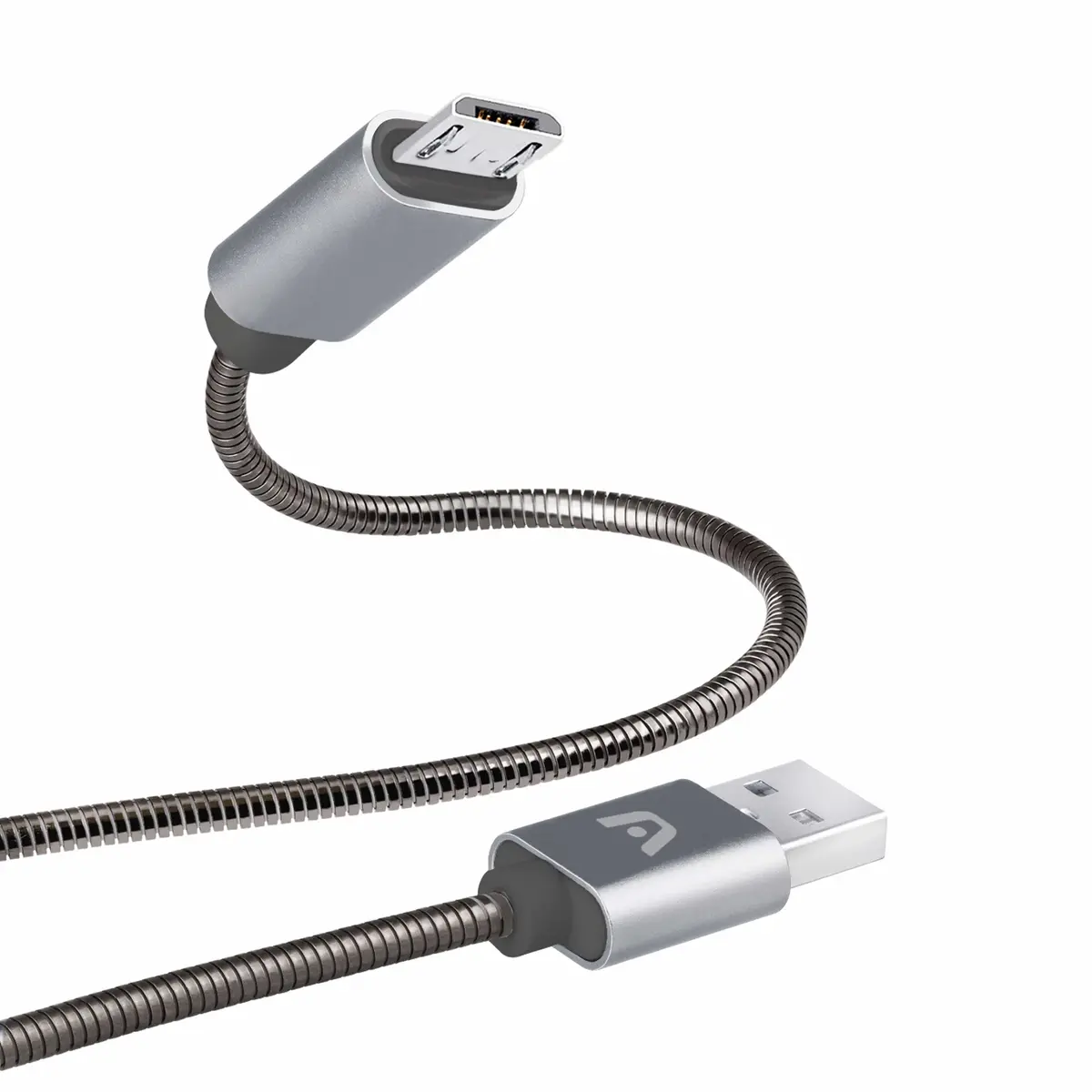 Transton  Unbreakable Metal Braided High Speed Usb To Microusb V8 Charging Cable For Mobiles 20Cm 1