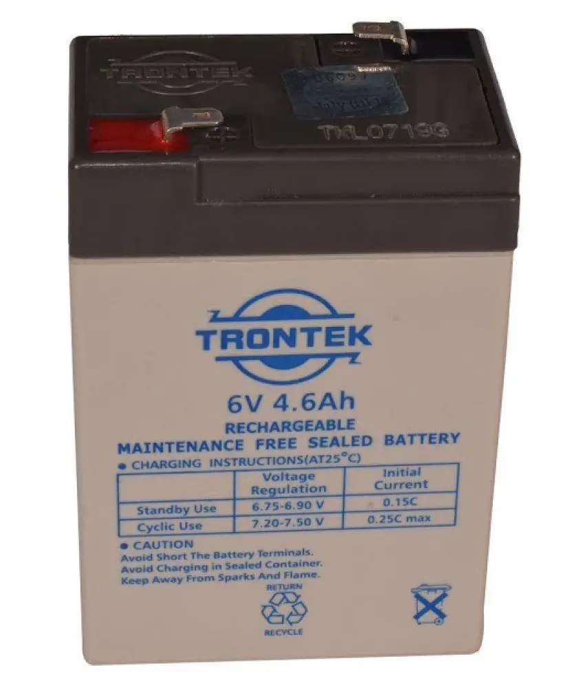 Trontek 6V 4.6Ah Maintenance Free Rechargeable Battery 2