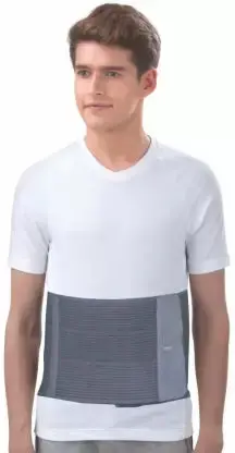Dyna Tummy Trimmer/Abdominal Belt-8 Inch Width Abdomen Support  (Grey) Small 1