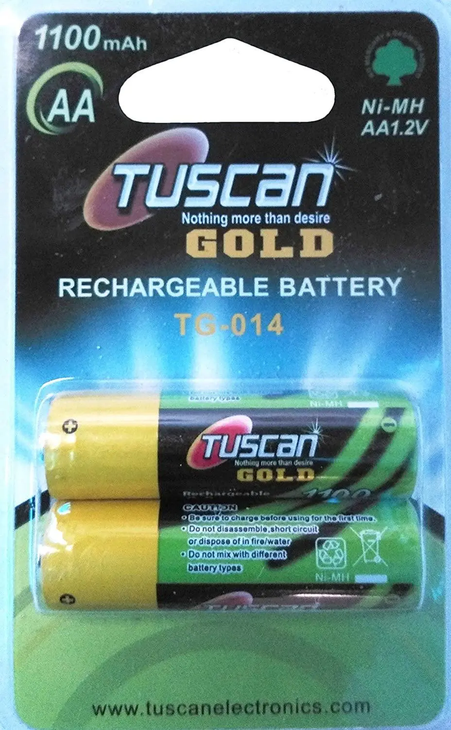 Tuscan Gold Aa 1100 Mah Rechargeable Battery (2 Pcs) 1