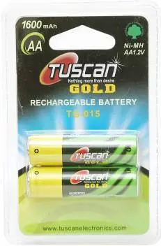 Tuscan Gold Aa 1600 Mah Rechargeable Battery (2 Pcs) 1