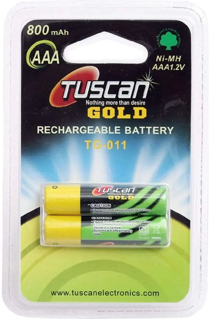Tuscan Gold Aaa 800 Mah Rechargeable Battery (2 Pcs) 1