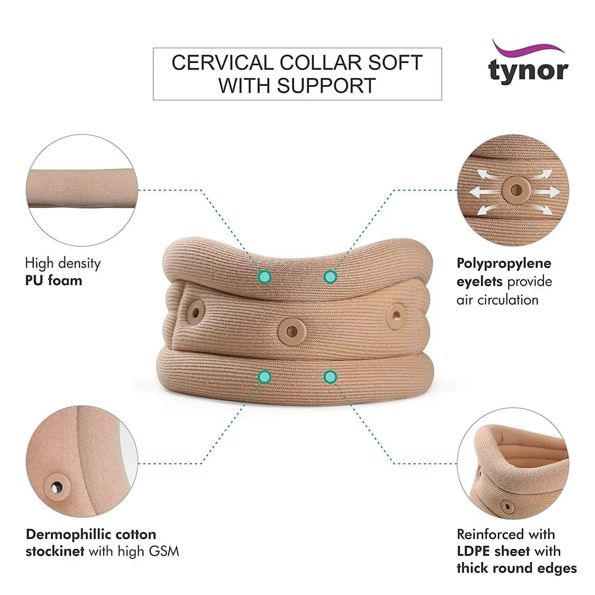 Tynor Cervical Collar Soft With Support (B-02) 4