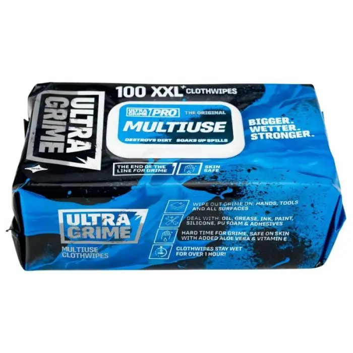 Ultragrime Pro Multi-Use Xxl Cleaning Wipes (Pack Of 100) 1