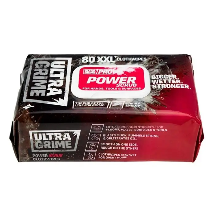 Ultragrime Pro Power Scrub Xxl Cleaning Wipes (Pack Of 80) 1