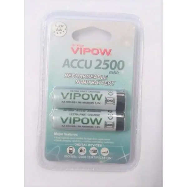 Vipow Aa 2500Mah Rechargeable Ni-Mh Battery (Pack Of 2Pcs) 1