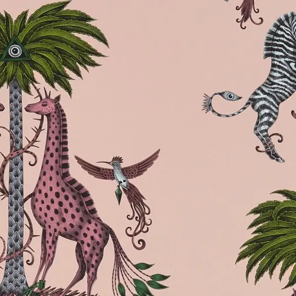 Clarke & Clarke Creatura Wallpaper- Pink Sample 1