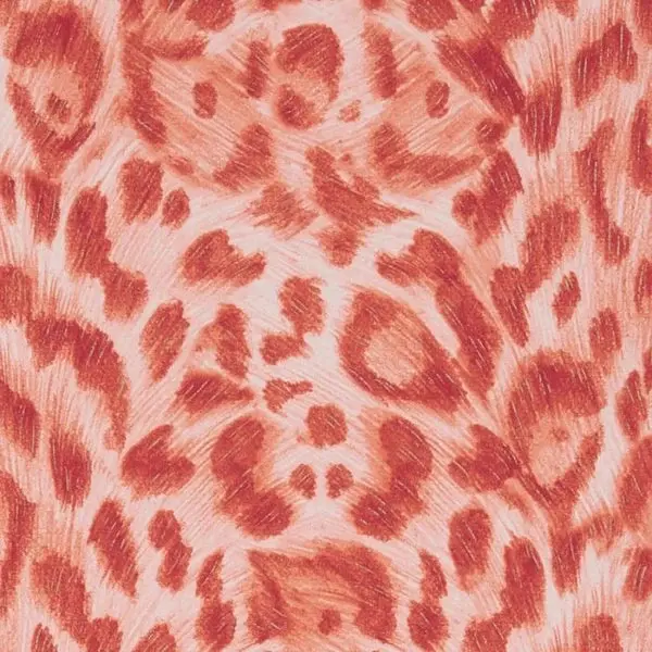 Clarke & Clarke Felis Wallpaper- Red/Rose Gold Sample 1