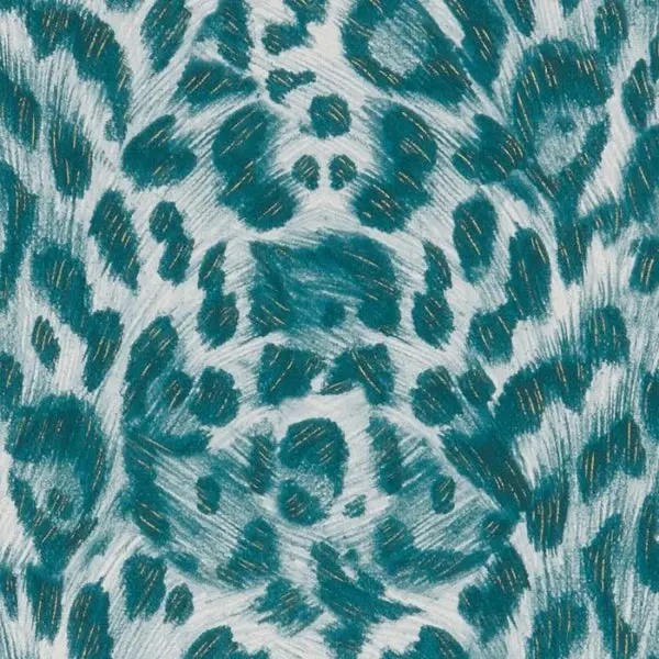 Clarke & Clarke Felis Wallpaper- Teal/Lime Sample 1