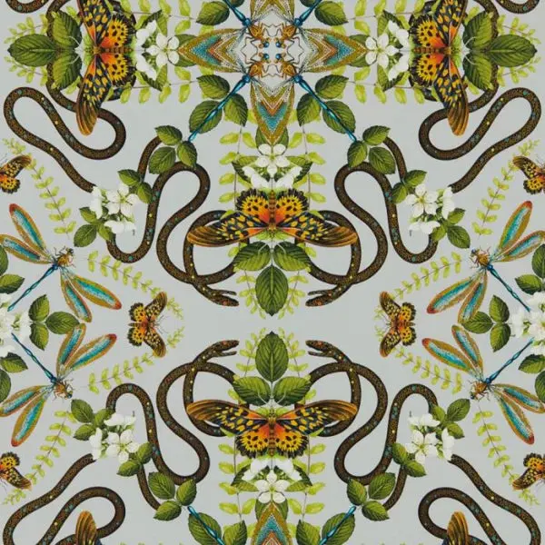 Clarke & Clarke Emerald Forest Wallpaper - Smoke Sample 1