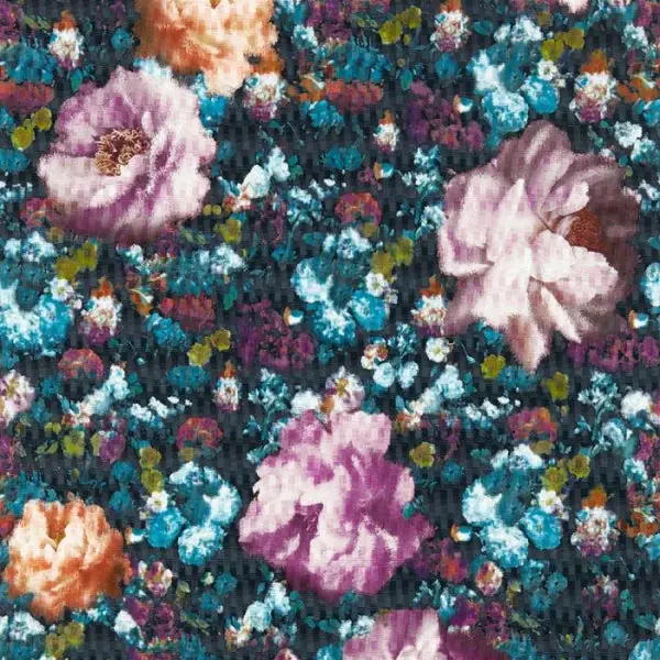 Clarke & Clarke Camile Wallpaper- Midnight Sample 1