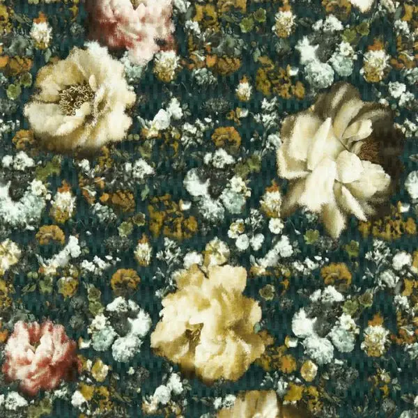 Clarke & Clarke Camile Wallpaper- Teal/Spice Sample 1