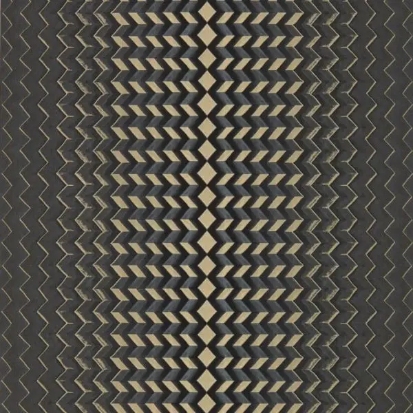 Clarke & Clarke Fragment Wallpaper- Charcoal/Gold Sample 1
