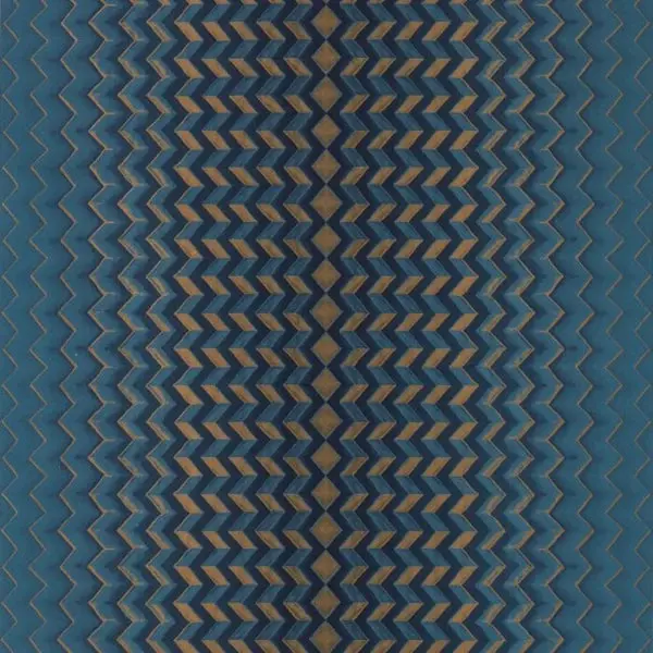 Clarke & Clarke Fragment Wallpaper- Midnight/Copper Sample 1