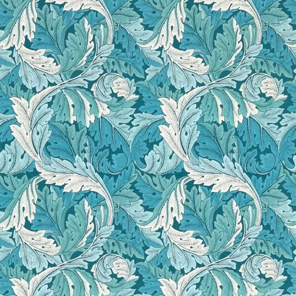 Clarke & Clarke Acanthus Wallpaper- Teal Sample 1