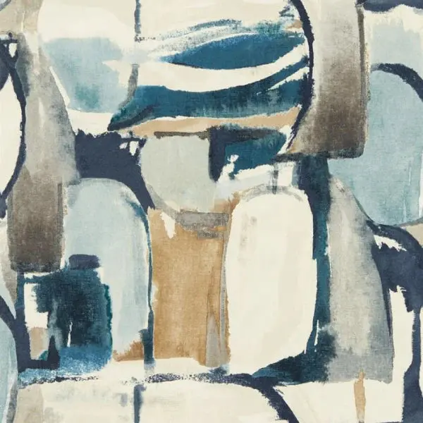 Clarke & Clarke Figura Wallpaper - Denim/Linen Sample 1