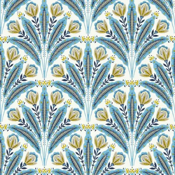 Clarke & Clarke Attingham Wallpaper - Denim Sample 1