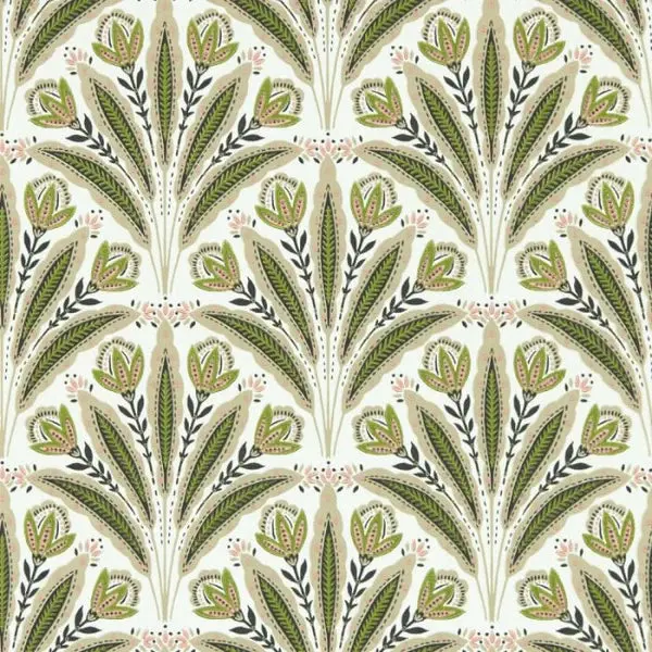 Clarke & Clarke Attingham Wallpaper - Sage/Blush Sample 1