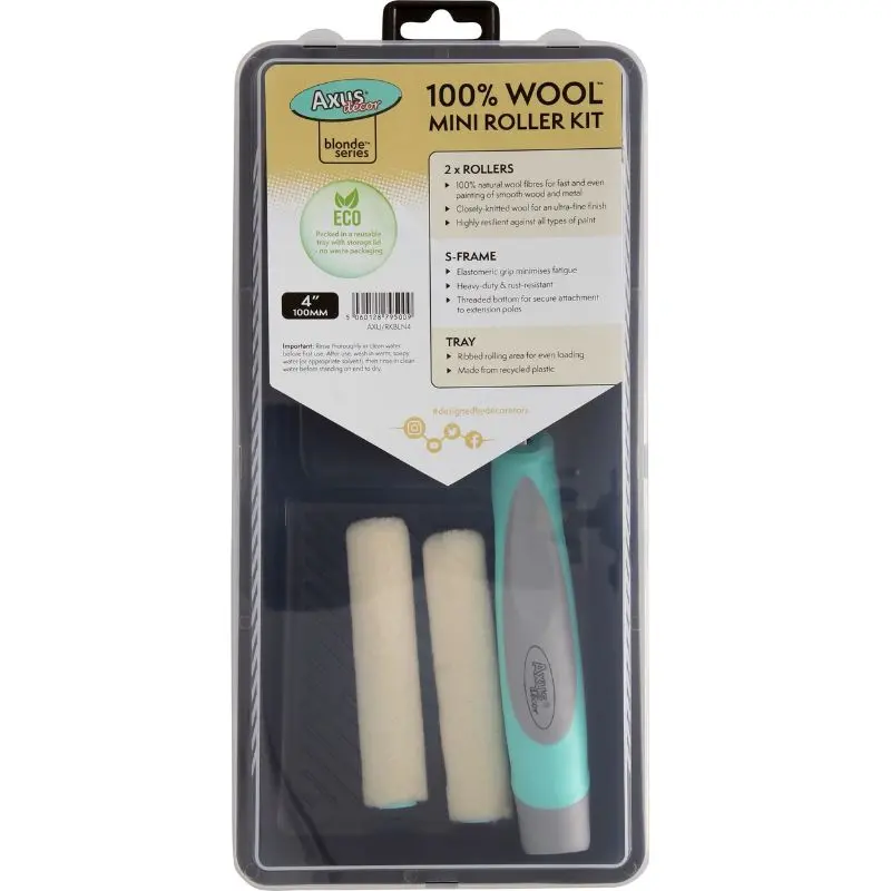 Axus Blonde 4" Mini Roller Kit (100% Natural Wool) 1