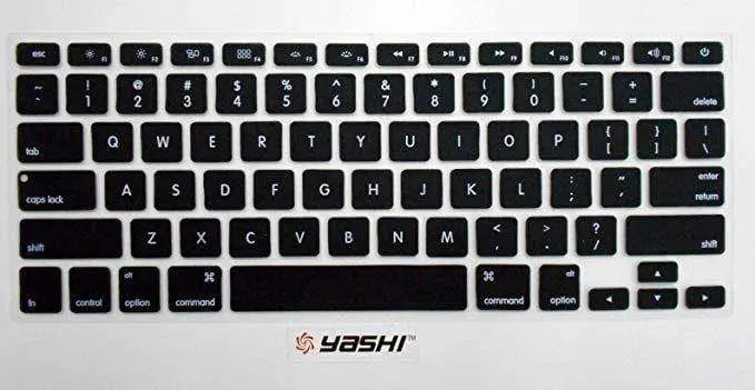 Yashi Laptop Keyboard Protector Cover Black Color Silicone Rubber For Apple Book Pro 15.4" Retina 1