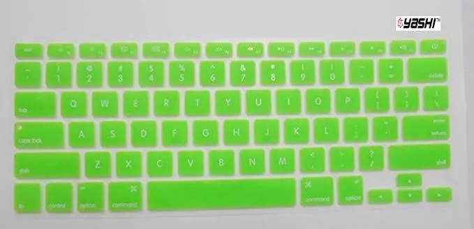 Yashi Laptop Keyboard Protector Cover Green Colour - Silicone Rubber For Apple Macbook 15.4 Pro Retina Display With Model No. A1398 1