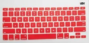 Yashi Laptop Keyboard Protector Cover Red Colour - Silicone Rubber For Apple Macbook 13.3 Pro Retina Display With Model No. A1425 & A1502 1