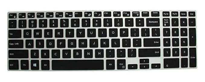 Yashi Laptop Keyboard Protector Skin Cover Black With Clear Silicone Rubber For Dell Inspiron 3567 (Please Check The Compatibility In The Given Image) 1