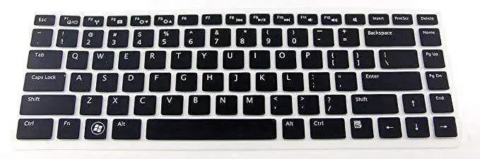Yashi Laptop Keyboard Protector Skin Cover Black With Clear Silicone Rubber For Dell Vostro 2420 (Please Check The Compatibility In The Given Image) 1