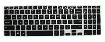 Yashi Laptop Keyboard Protector Skin Cover Black With Clear Silicone Rubber For Dell Vostro 3549 Notebook 15.6 Inch 1