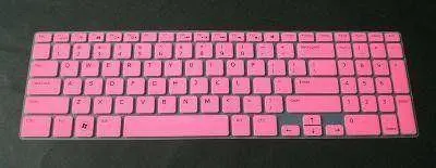 Yashi Laptop Keyboard Protector Skin Cover Pink With Clear Silicone Rubber For Dell Inspiron 35Xx Series & 55 Series 1