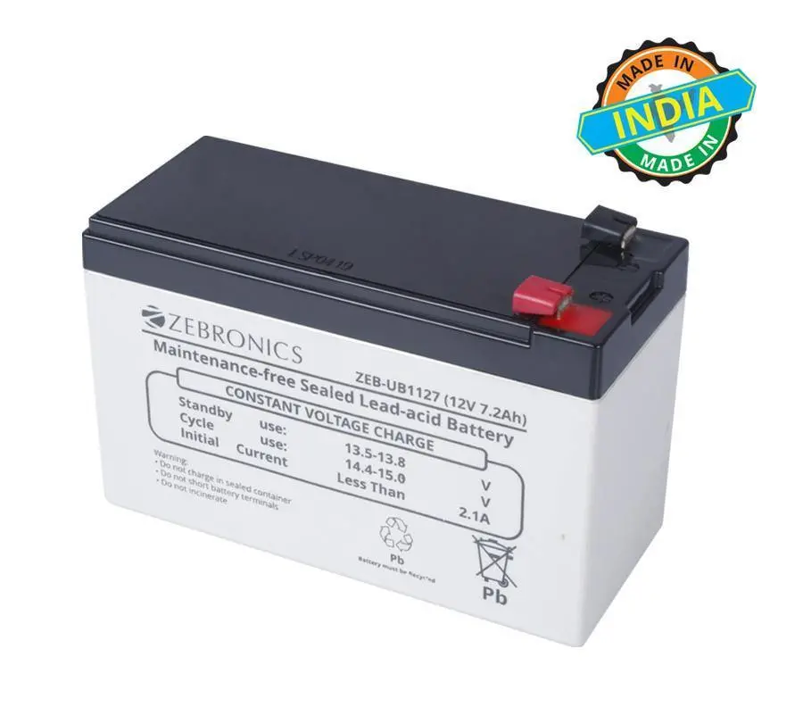 Zebronics Smf Vrla Battery 12V 7.2Ah Ups / Solar Rechargeable Battery 2