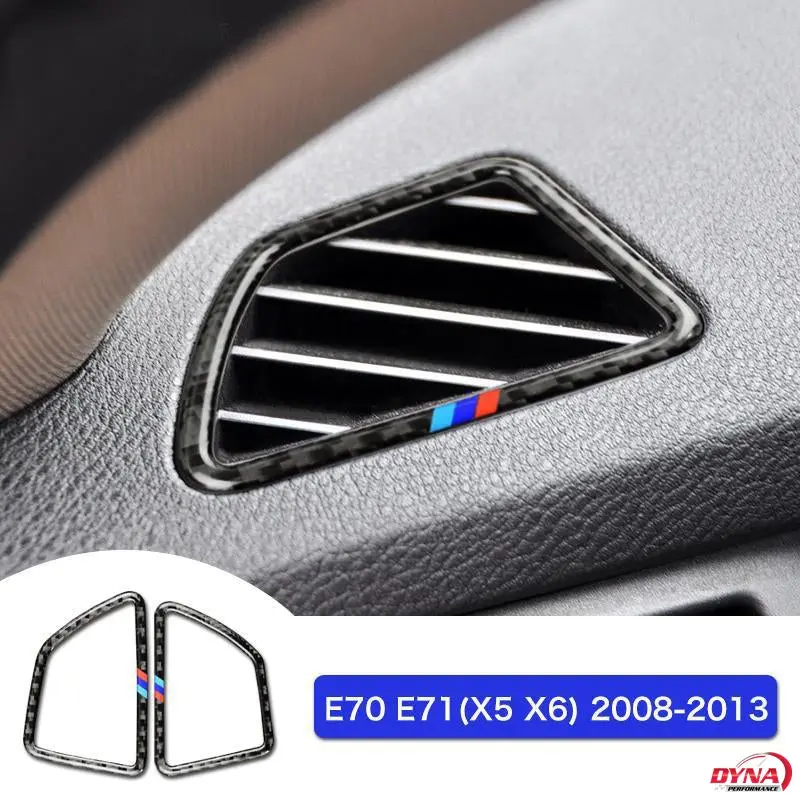Dynacarbon™️ Carbon Fiber Lhd Air Conditioning Outlet Frame Trim Overlay Car For Bmw E70 X5 E71 X6 1