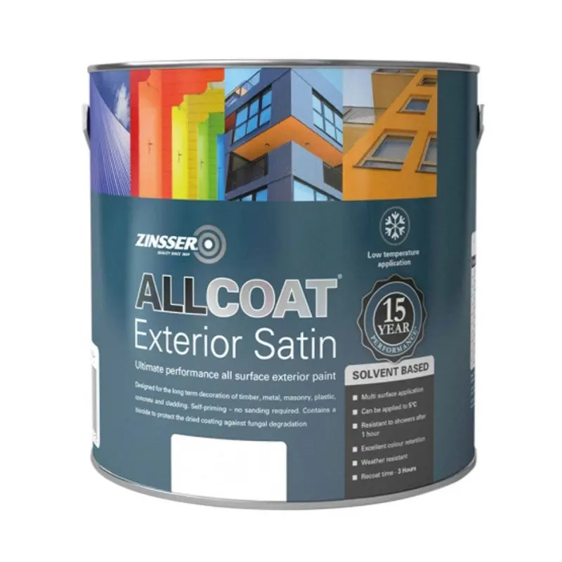 Zinsser Allcoat Exterior (Solvent-Based) Satin - White/Black 1