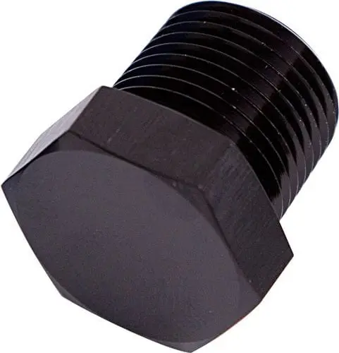 Af933-16Blk Npt Hex Head Threaded Plug – 1-Inch Black Anodized Aluminum Sealing Cap 1